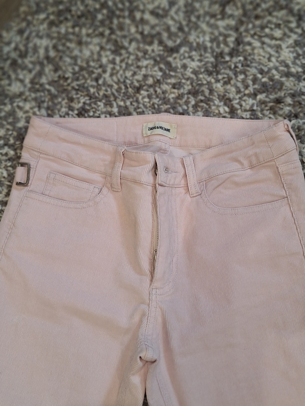 Zadig & Voltaire Pastel Pink High-Rise Corduroy Jeans